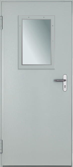 drzwi przeciwpożarowe stalowe jednoskrzydłowe ei30 przeszklenie 45x60/